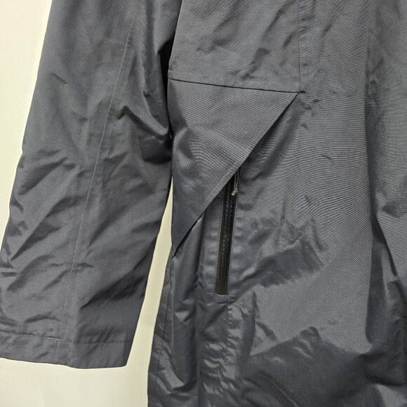 Lands End Women’s Size XL/T Black Hooded Double Zipper Long Coat 100% Nylon - Picture 4 of 10